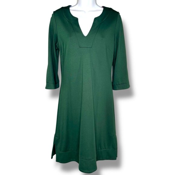 Jude Connally Dresses & Skirts - Jude Connally Dark Green Dress Crop Sleeve V neck hunter coastal preppy